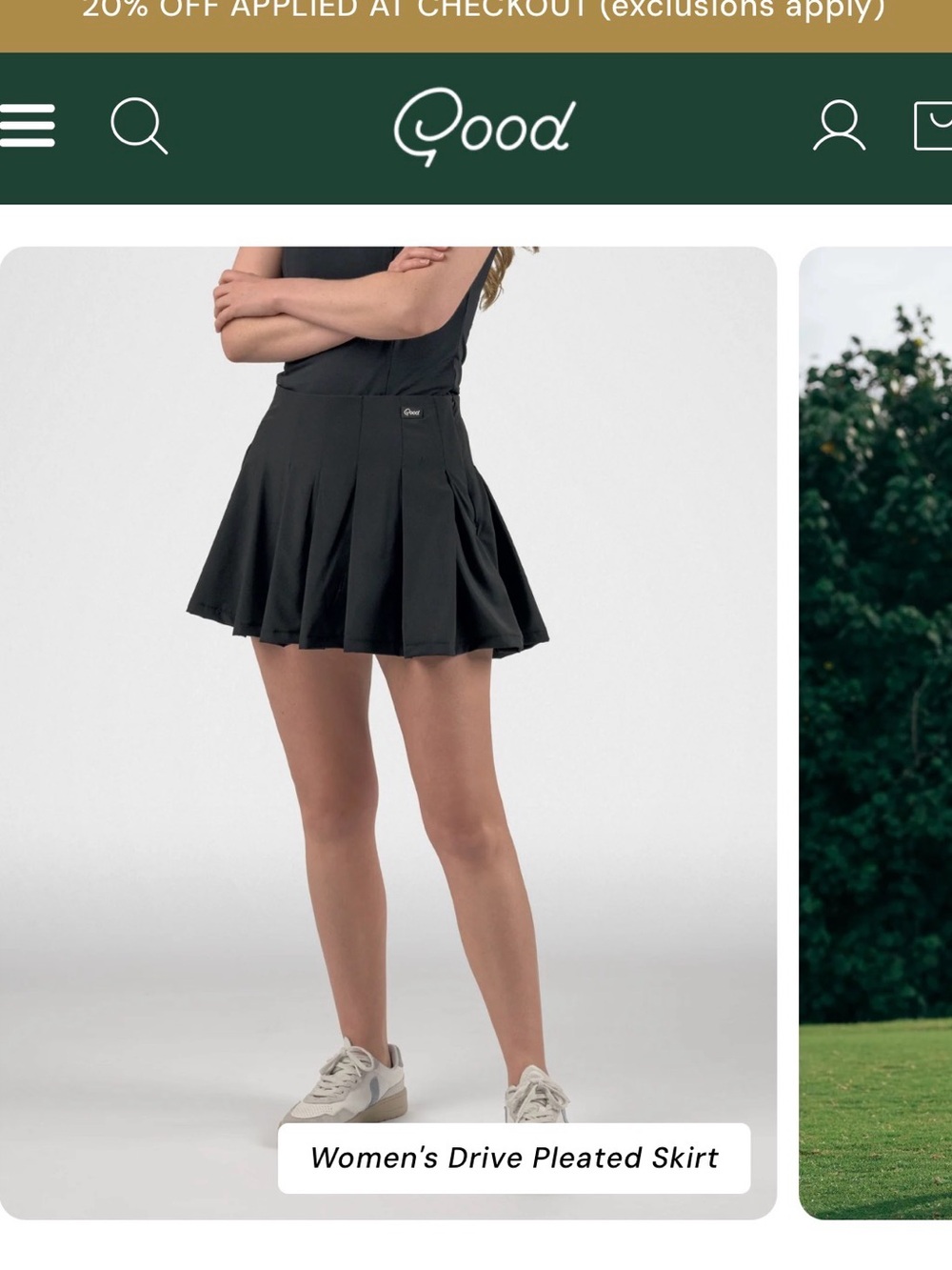 Good Good Golf black mini skirt - brand new! mint condition! Size XS